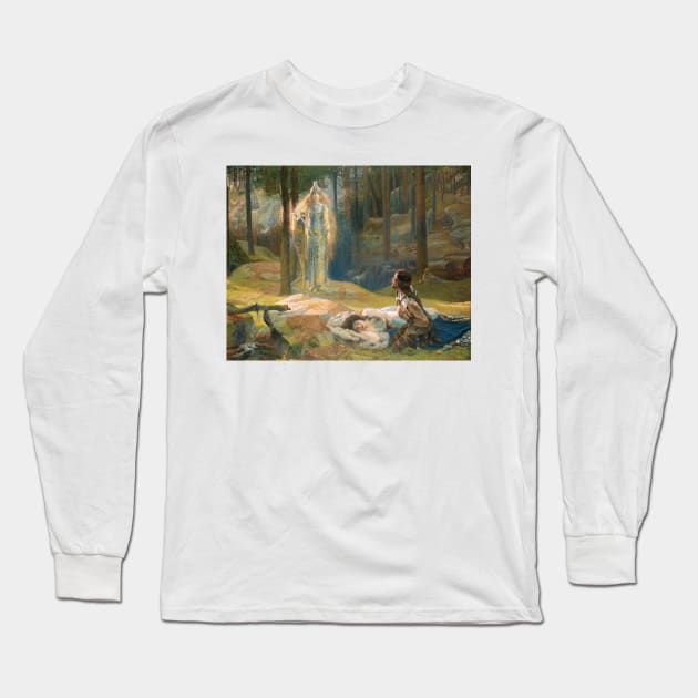 The Revelation, Brunhilde Seeing Siegmund And Sieglinde, 1893  - Gaston Bussière Long Sleeve T-Shirt by immortalpeaches